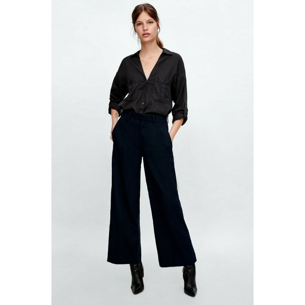 ZARA // tencel lyocell flowy snap button shirt - Picture 10 of 15